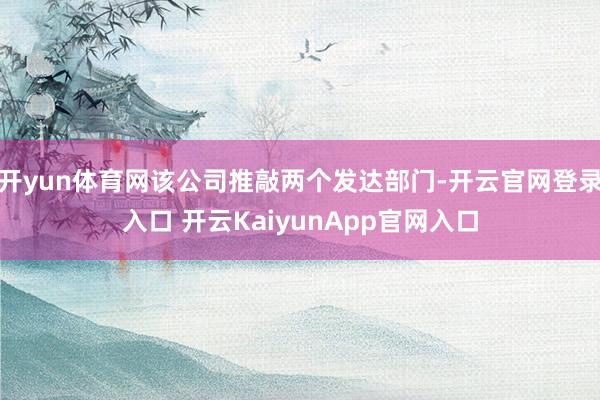 开yun体育网该公司推敲两个发达部门-开云官网登录入口 开云KaiyunApp官网入口