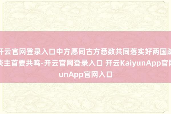开云官网登录入口中方愿同古方悉数共同落实好两国疏导东谈主首要共鸣-开云官网登录入口 开云KaiyunApp官网入口