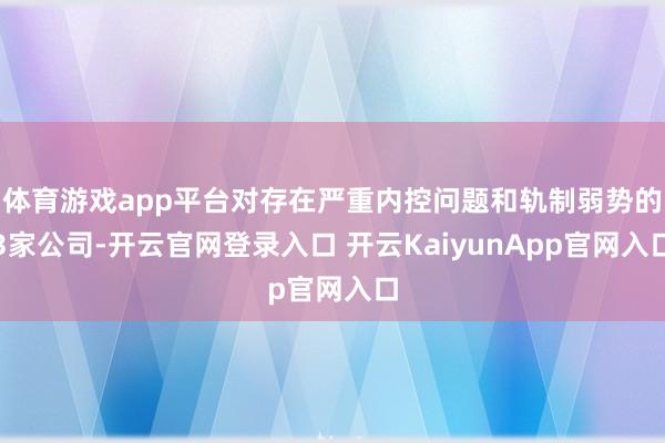 体育游戏app平台对存在严重内控问题和轨制弱势的3家公司-开云官网登录入口 开云KaiyunApp官网入口