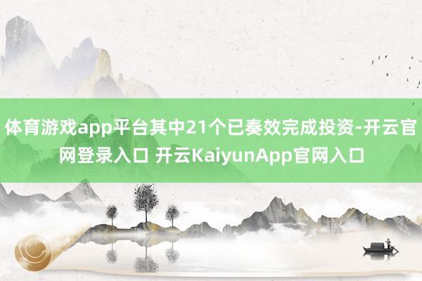 体育游戏app平台其中21个已奏效完成投资-开云官网登录入口 开云KaiyunApp官网入口