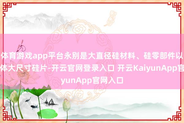 体育游戏app平台永别是大直径硅材料、硅零部件以及半导体大尺寸硅片-开云官网登录入口 开云KaiyunApp官网入口